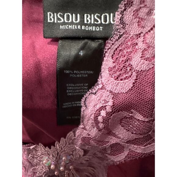 Bisou Bisou Vintage Camisole Fairy Mermaidcore-Sz 4-Satin Lace Beaded Top Y2K - Picture 6 of 7